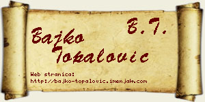Bajko Topalović vizit kartica